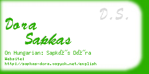 dora sapkas business card